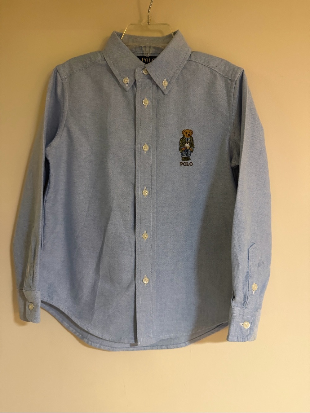 Polo by Ralph Lauren Oxford Button-Down Shirt in Light Blue with Bear Emblem